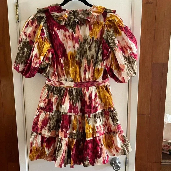 Anthropologie Love the Label Ruffled Wrap Mini Dress - Picture 3 of 8